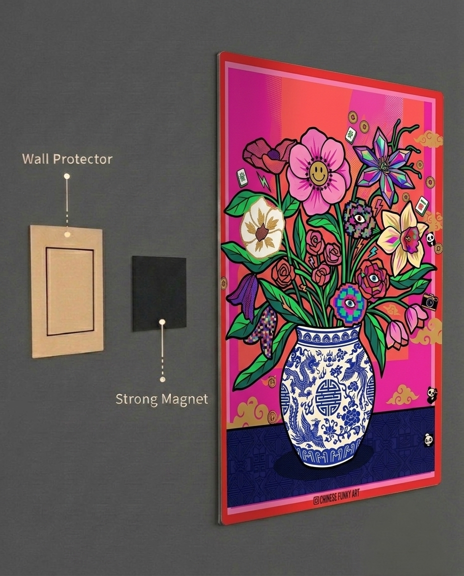 The Pixelated Peony Metal Print Poster