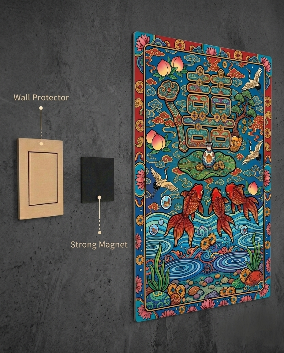 Double Happiness & The Golden Koi Metal Print Poster