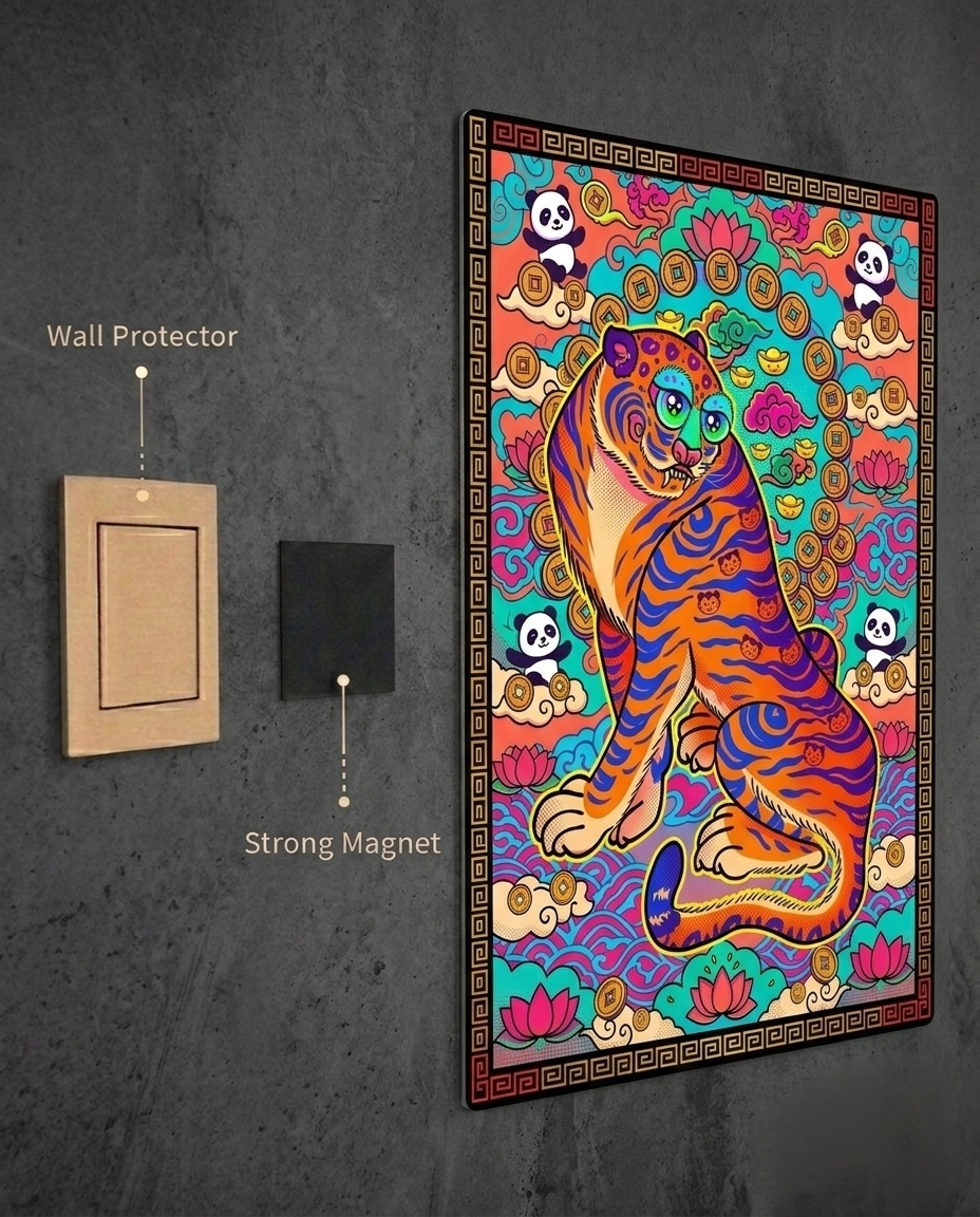 The Halftone Tiger Metal Print Poster