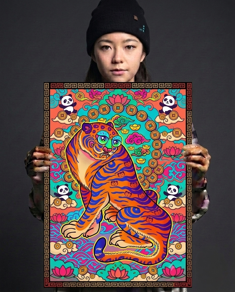 The Halftone Tiger Metal Print Poster