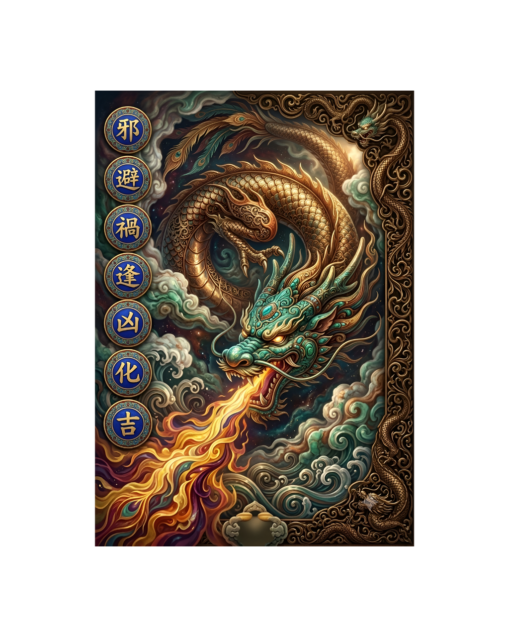 The Cosmic Shield of Fortune Metal Print Poster