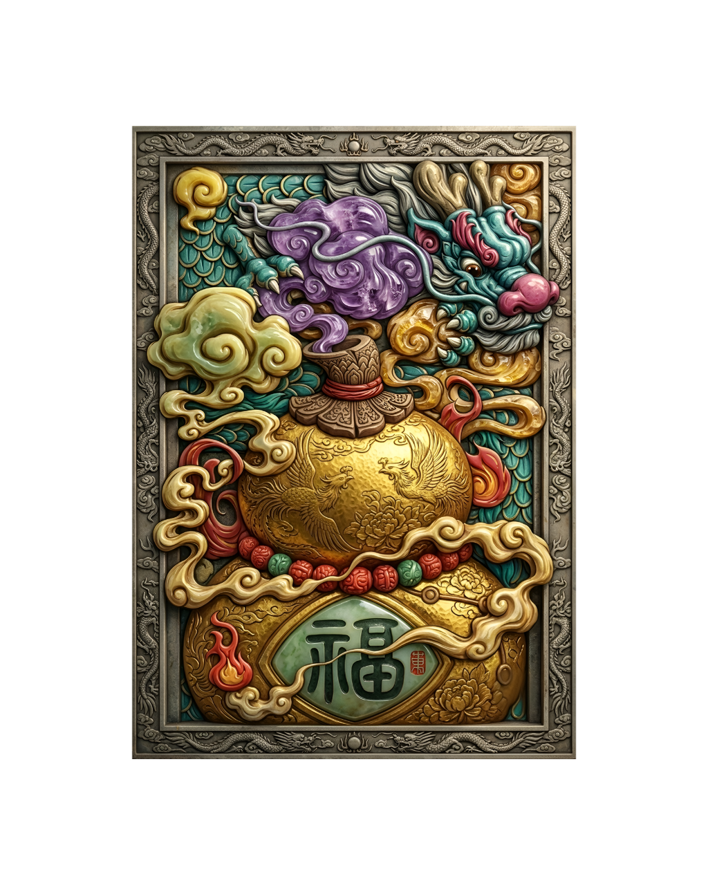The Dragon's Hulu Blessing Metal Print Poster