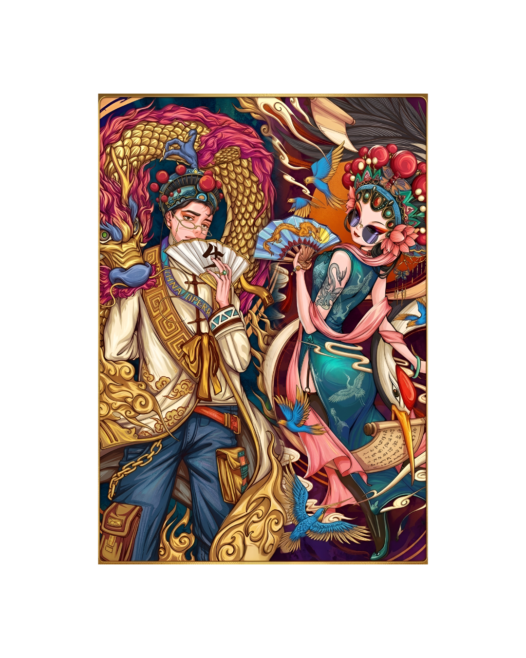The Opera Street Style Metal Print Poster