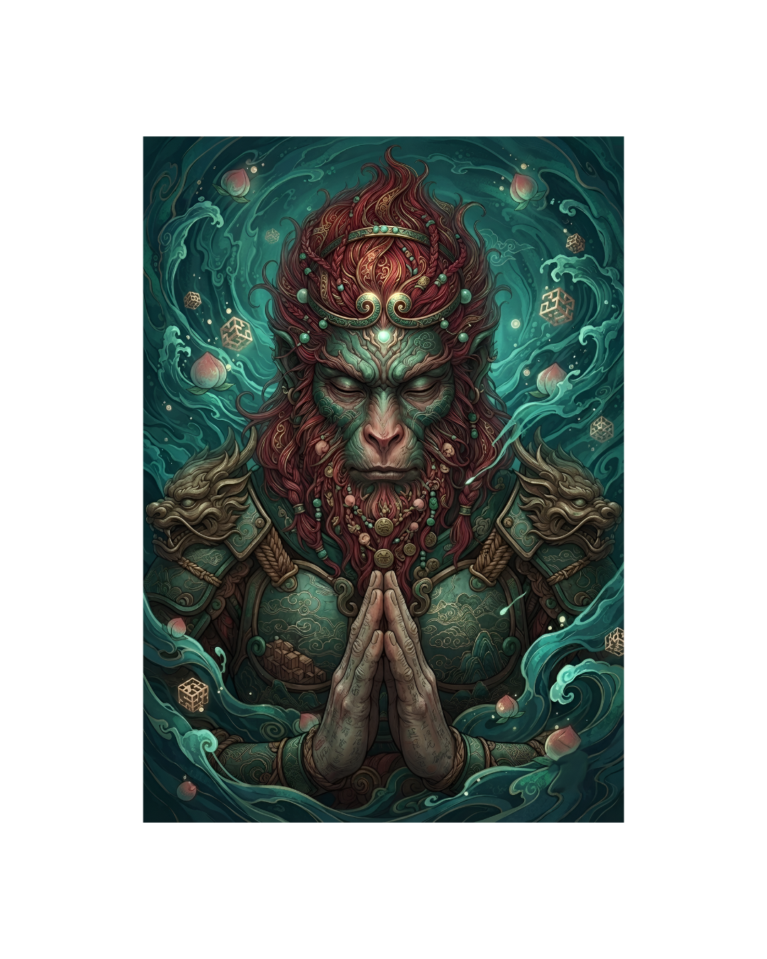 Celestial Monkey King Metal Print Poster