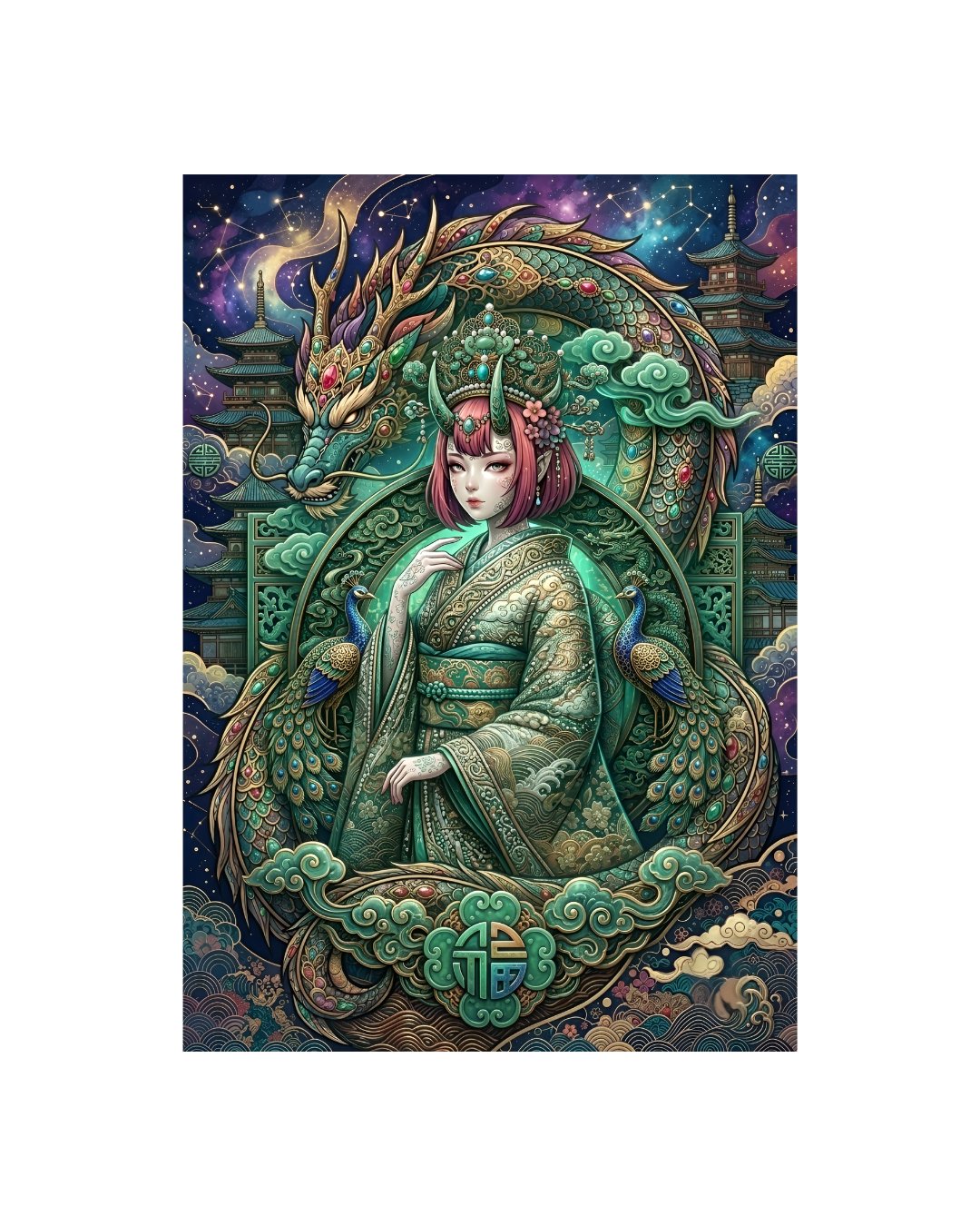 Imperial Jade: Sovereign of Blessings Metal Print Poster