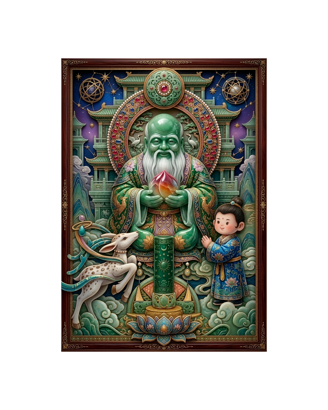 The Longevity Blessing of Shoulao Metal Print Poster