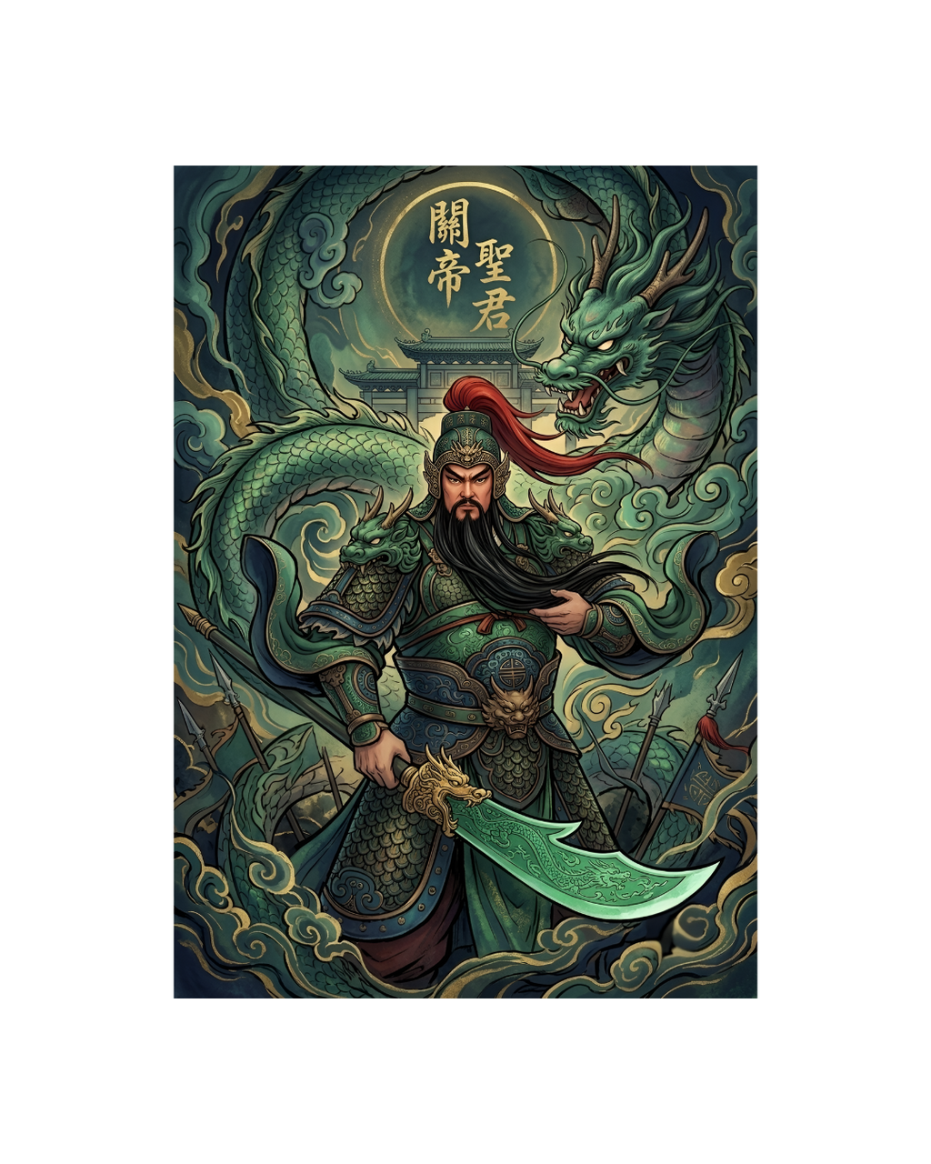 Guan Sheng Di Jun: The Dragon General Metal Print Poster