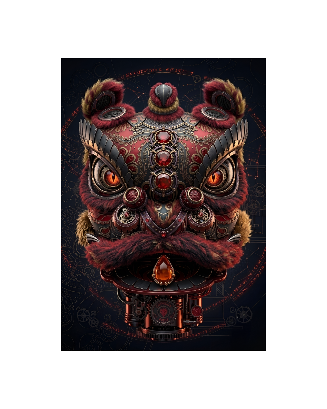 Fortune Lion Metal Print Poster