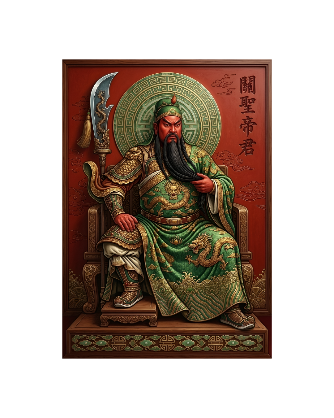 Lord Guan & The Dragon Crescent Blade Metal Print Poster