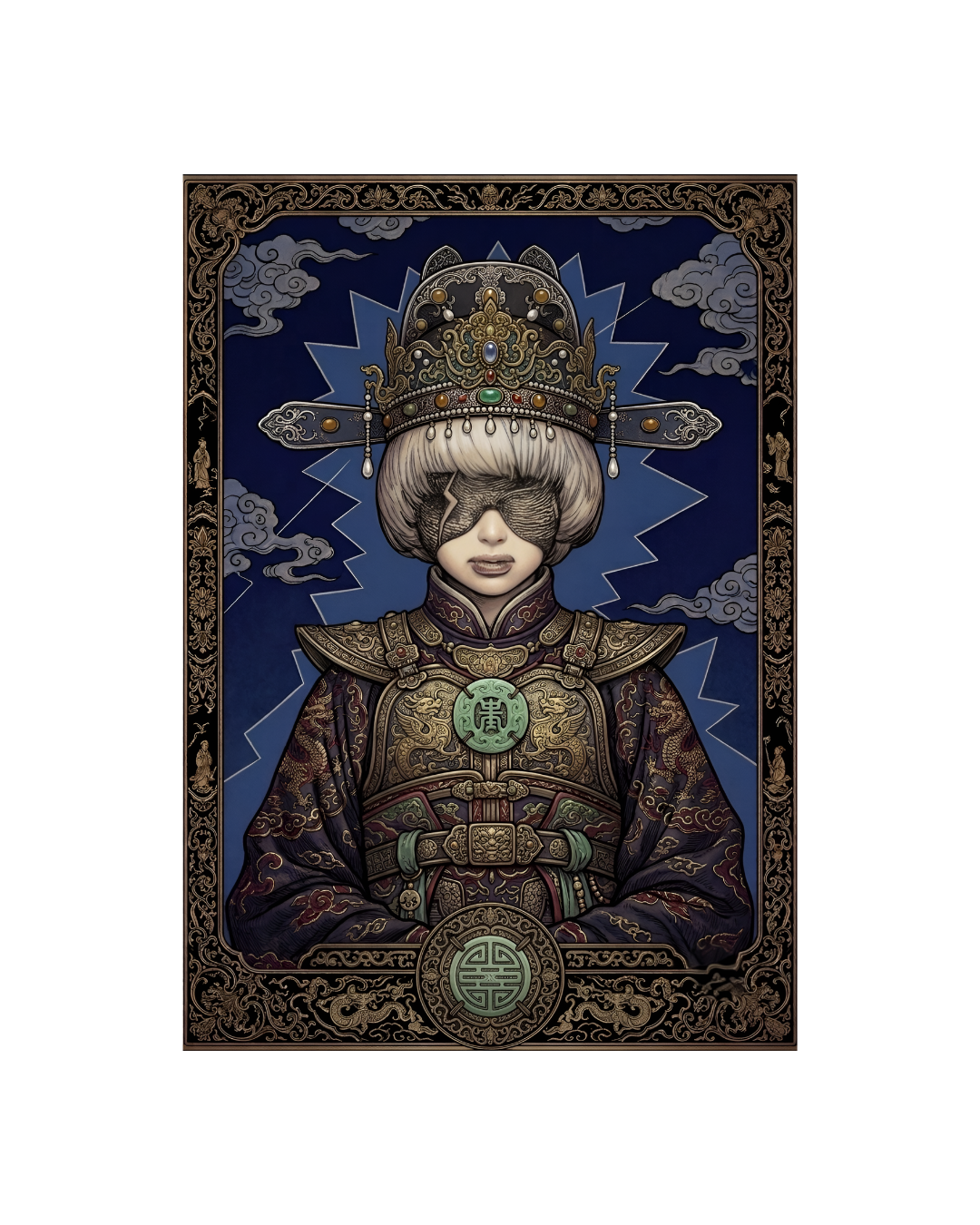 Guochao Oracle: Thunder & Silk Metal Print Poster