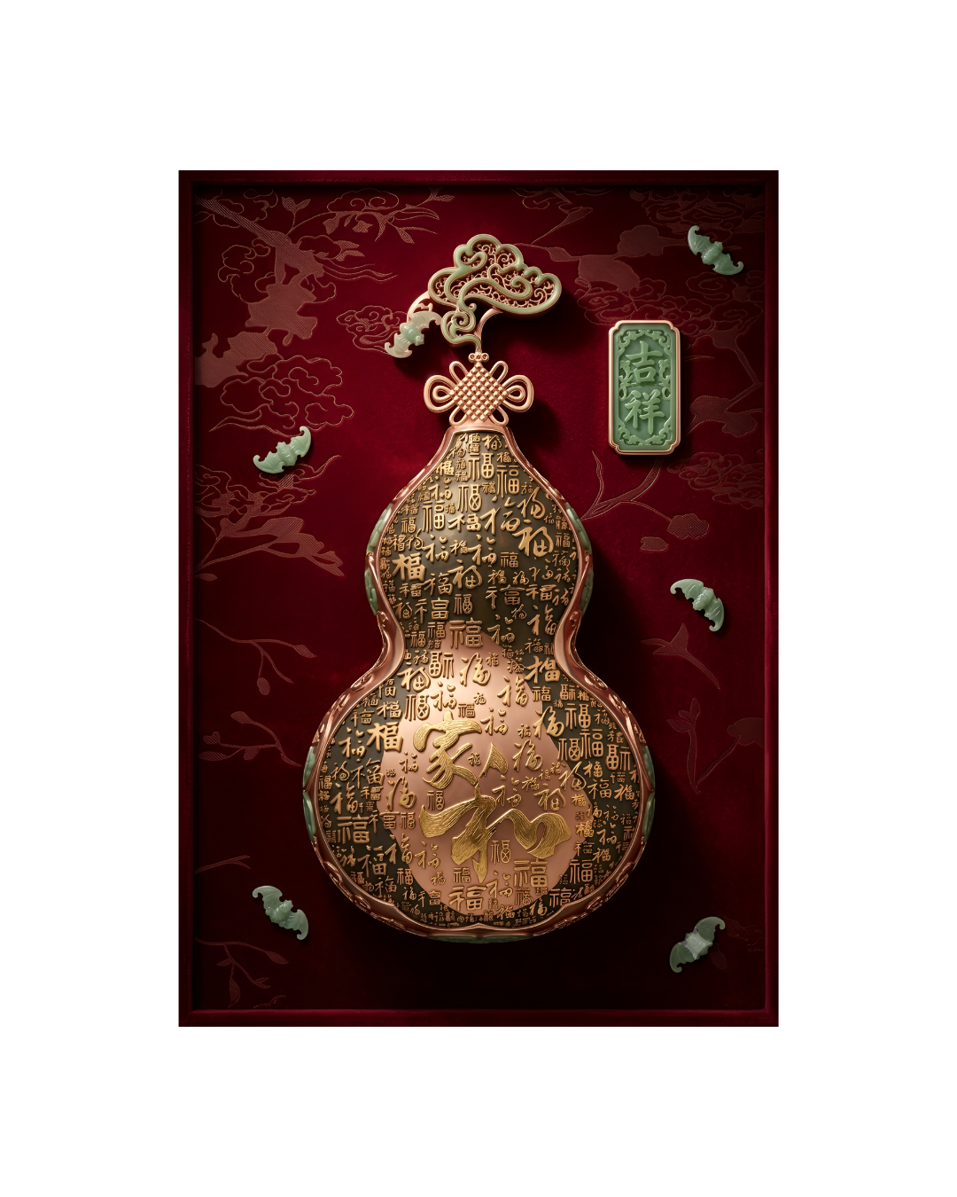 The Auspicious Gourd of Family Harmony Metal Print Poster