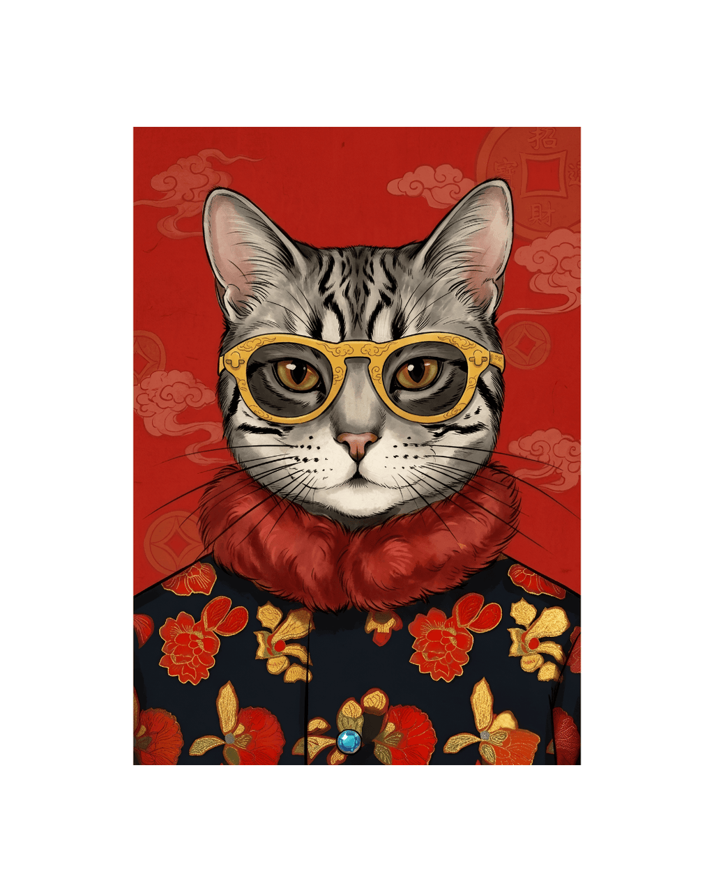 The Scholar Cat's Secret Metal Print Poster