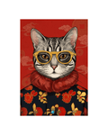 The Scholar Cat's Secret Metal Print Poster
