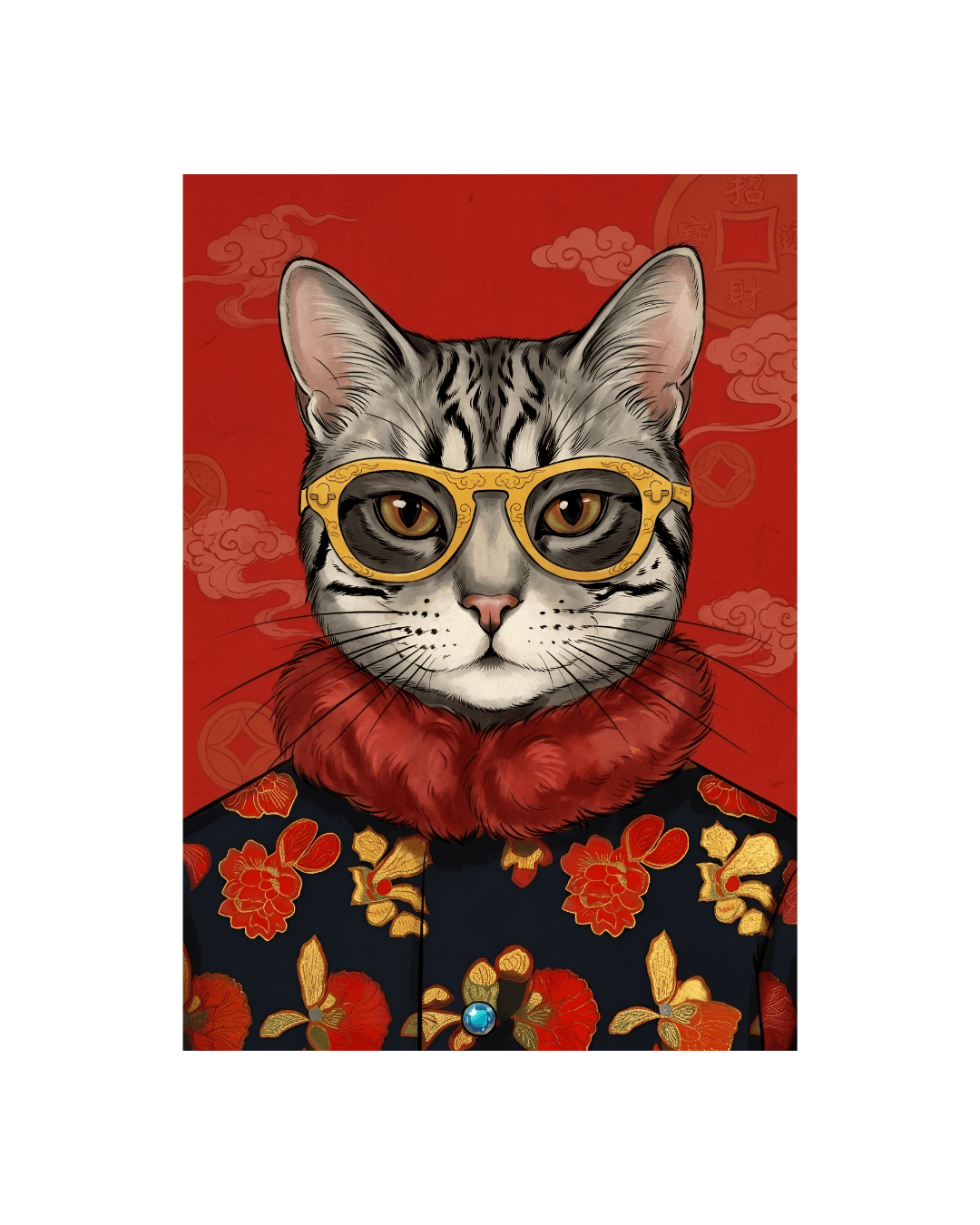 The Scholar Cat's Secret Metal Print Poster