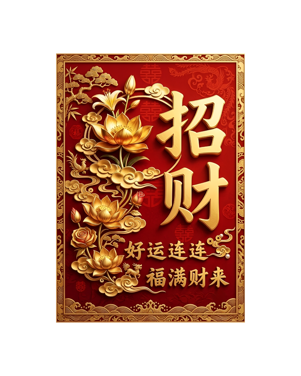 Imperial Wealth & Continuous Good Luck Metal Print Poster