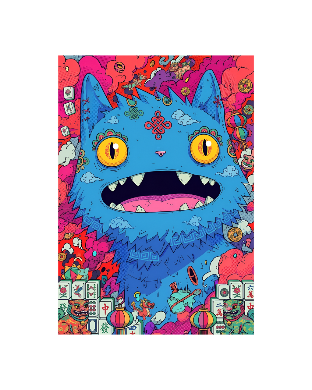 The Midnight Cat Metal Print Poster