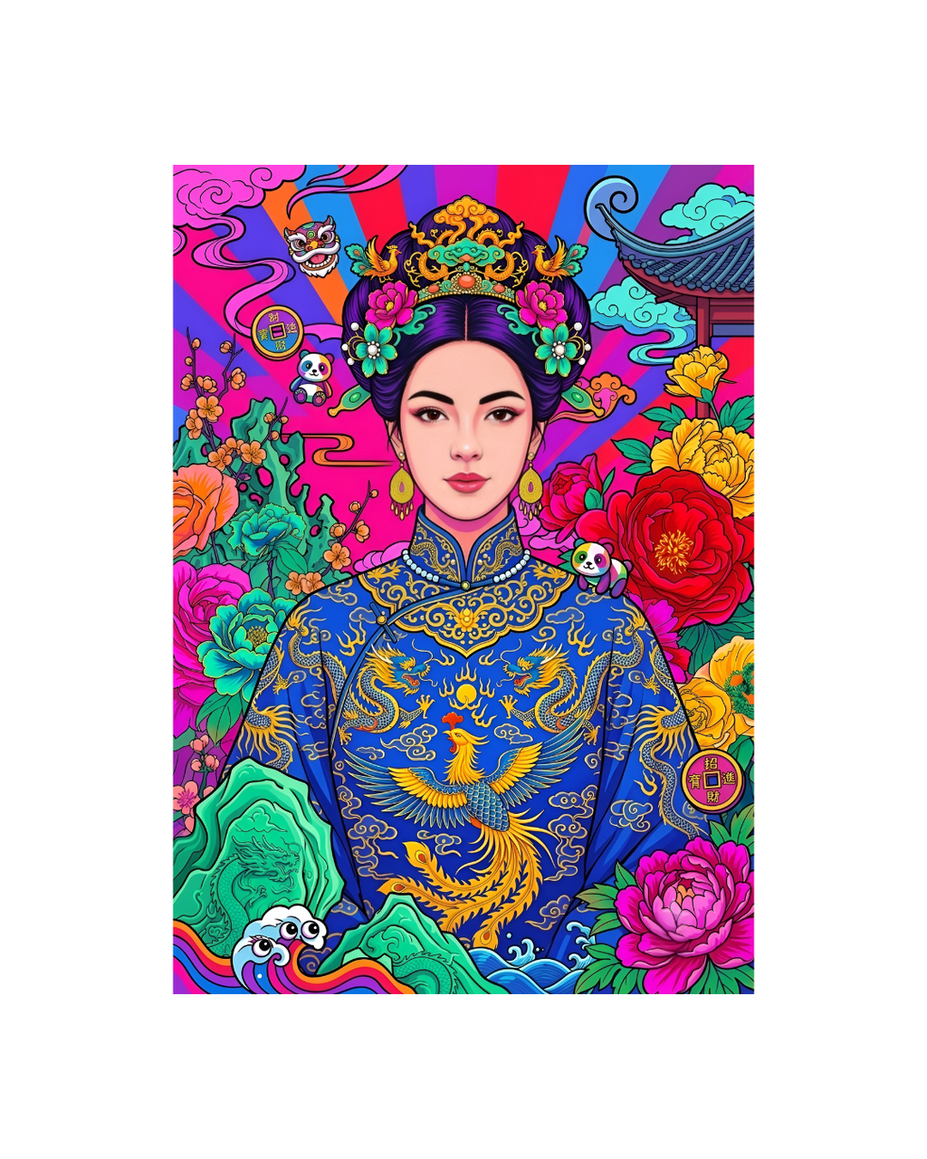 The Neon Empress Metal Print Poster