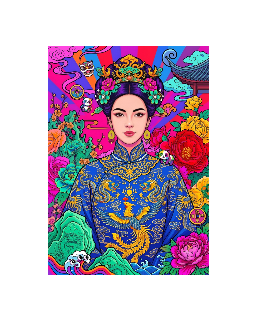 The Neon Empress Metal Print Poster