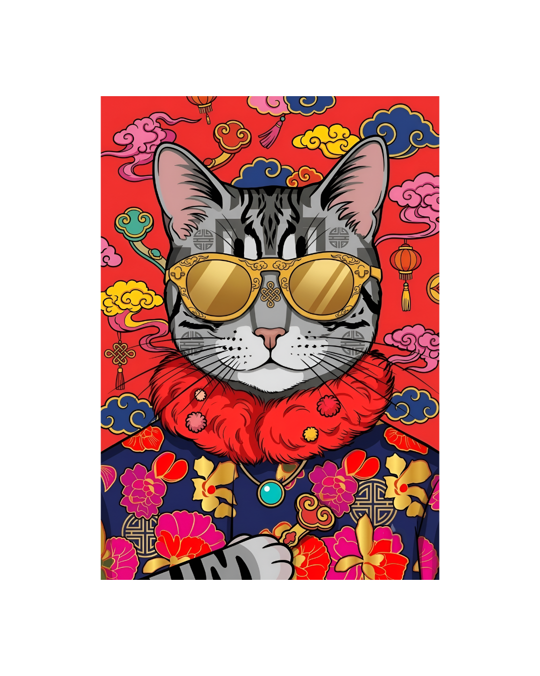 The Fortune Feline Metal Print Poster