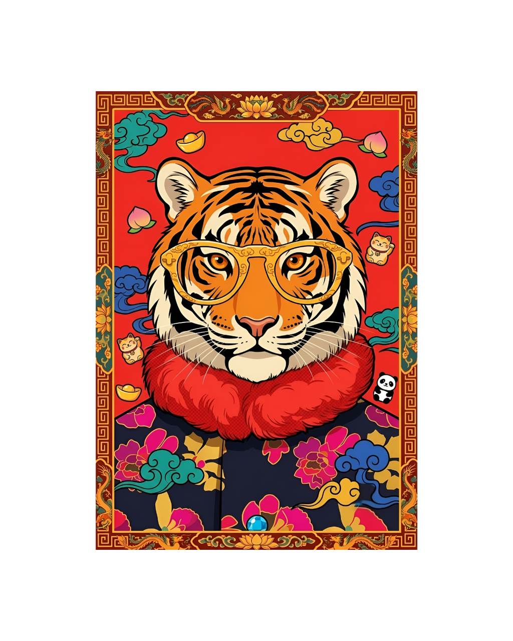 The Spectacled Tiger Metal Print Poster