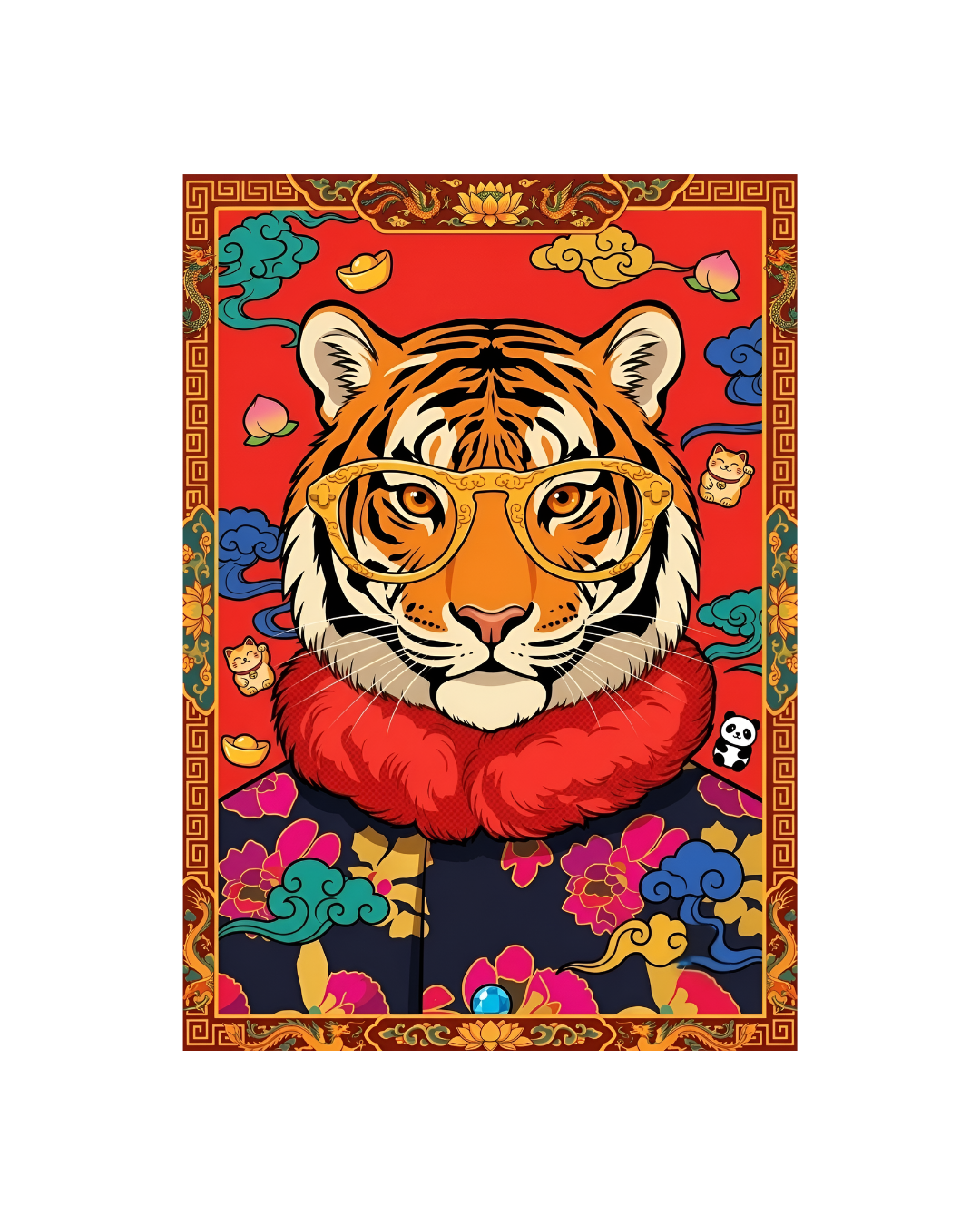 The Spectacled Tiger Metal Print Poster