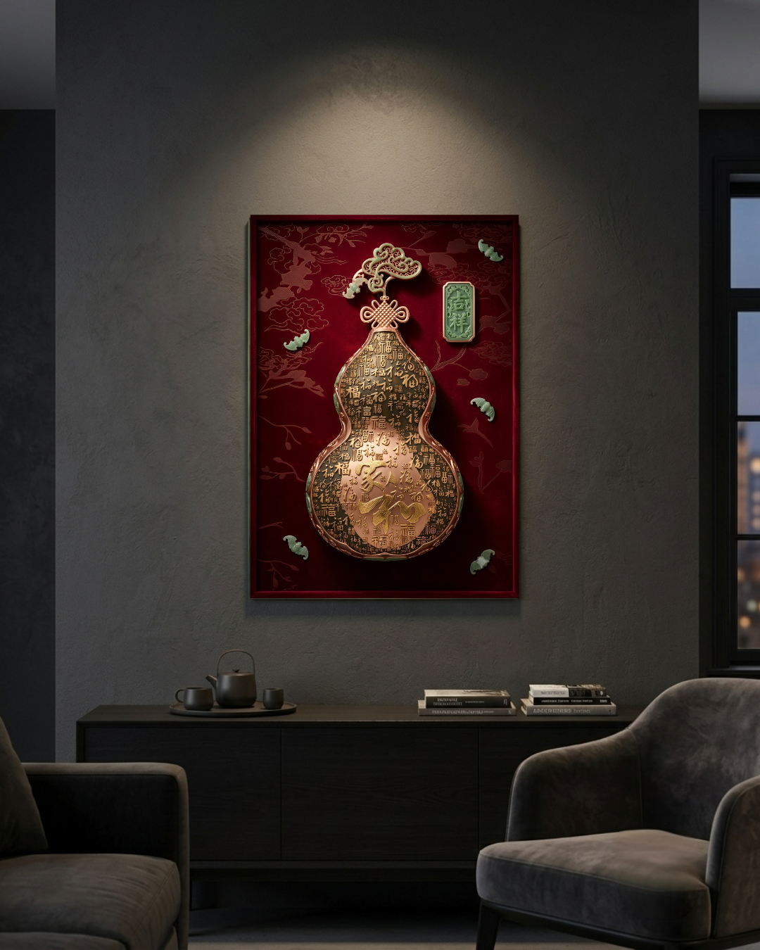 The Auspicious Gourd of Family Harmony Metal Print Poster