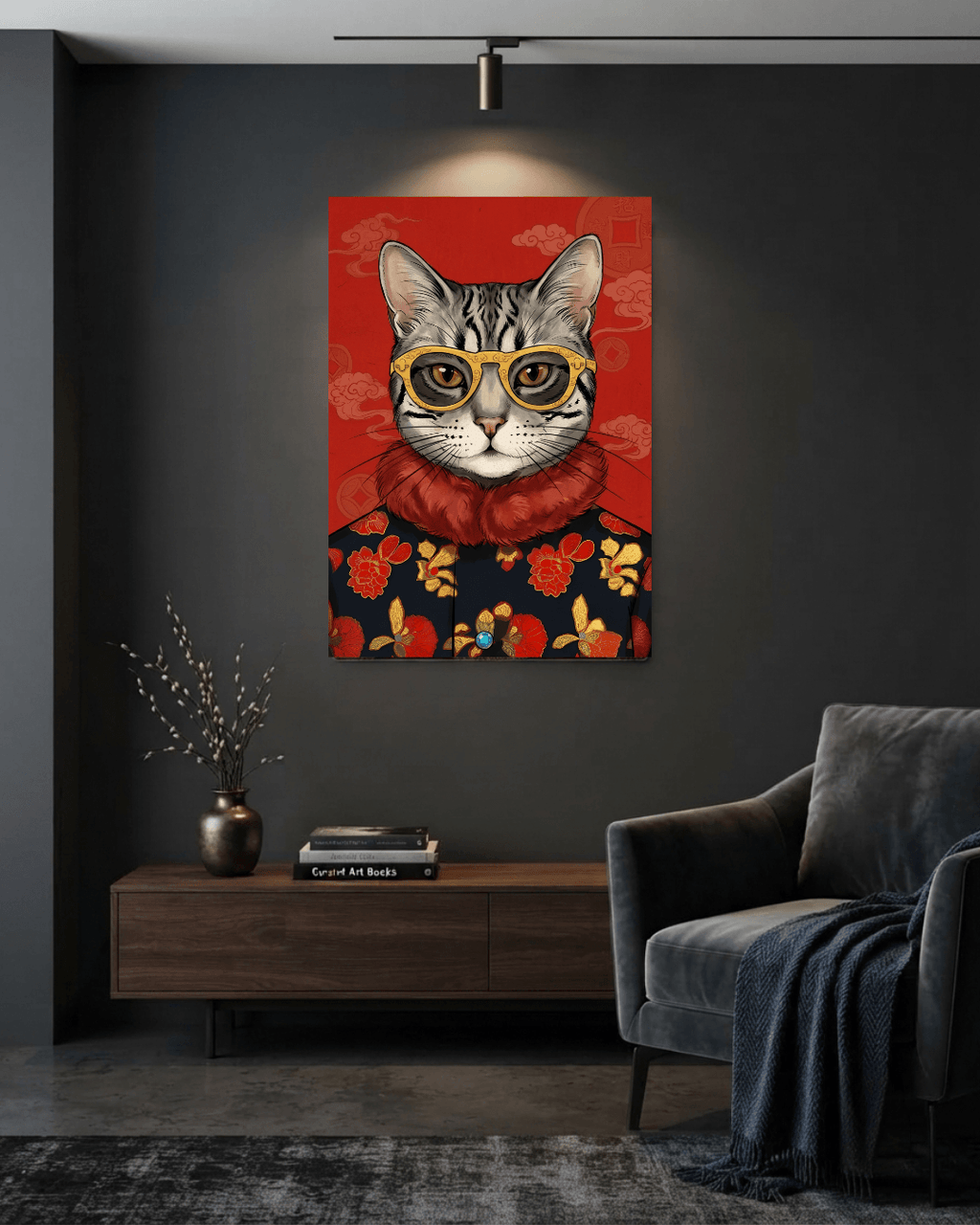 The Scholar Cat's Secret Metal Print Poster