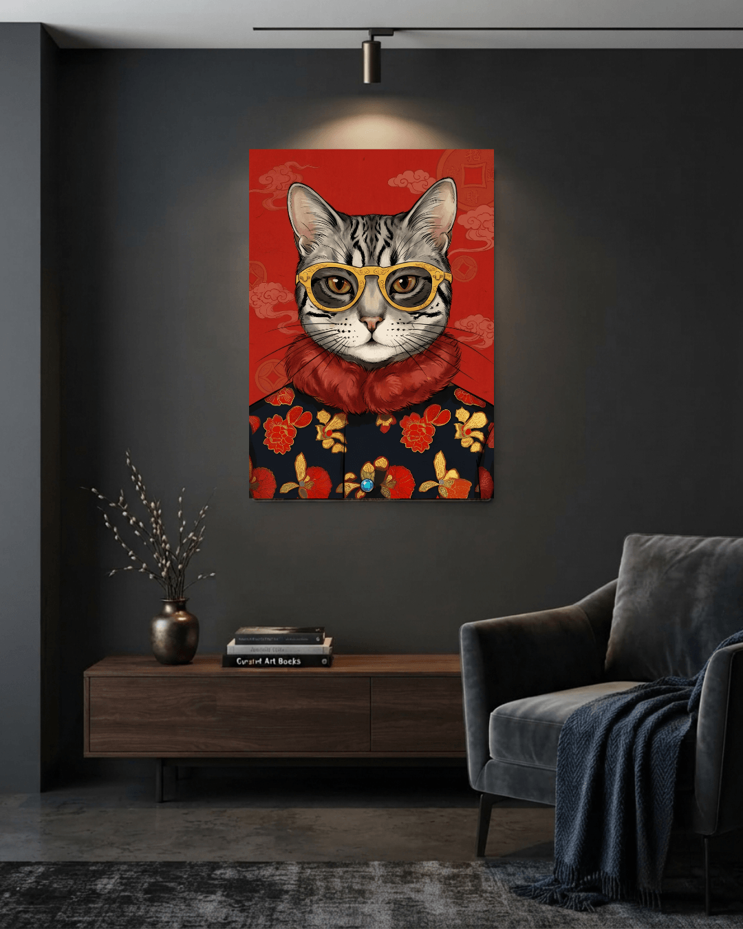 The Scholar Cat's Secret Metal Print Poster