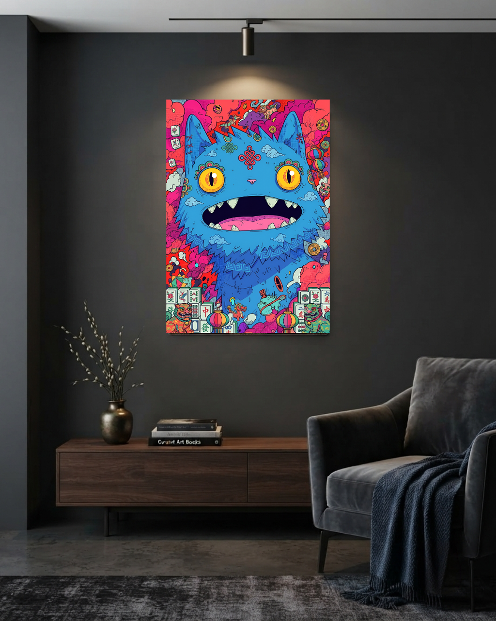 The Midnight Cat Metal Print Poster