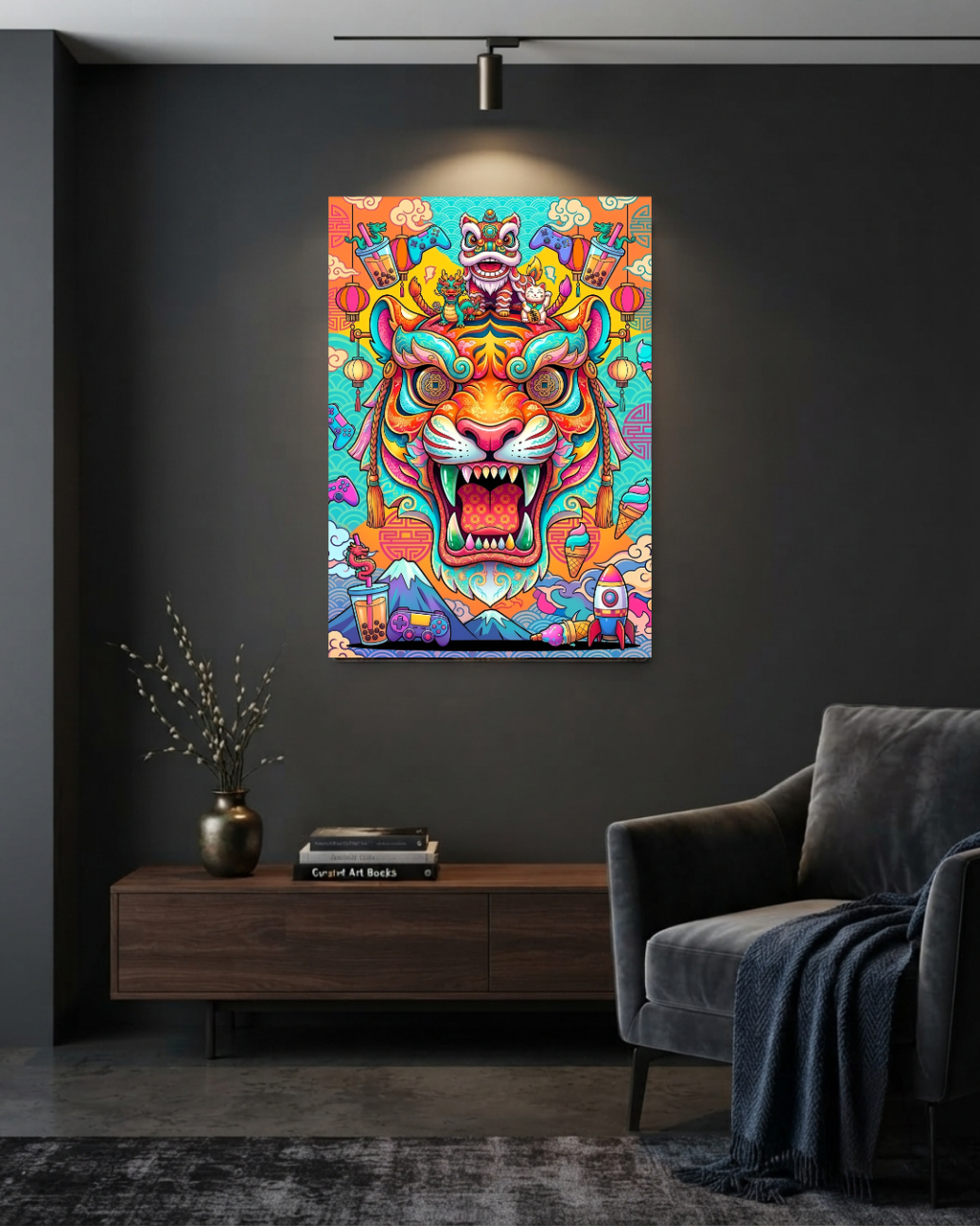 The Neon Tiger Metal Print Poster