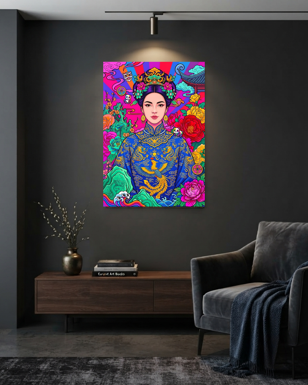 The Neon Empress Metal Print Poster