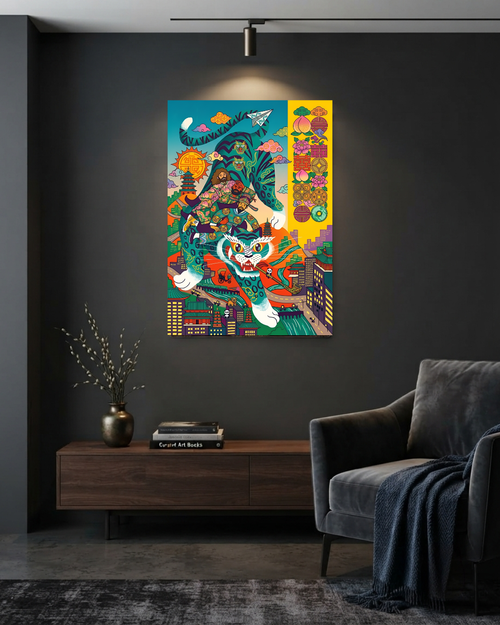 City of Neon Metal Print Poster