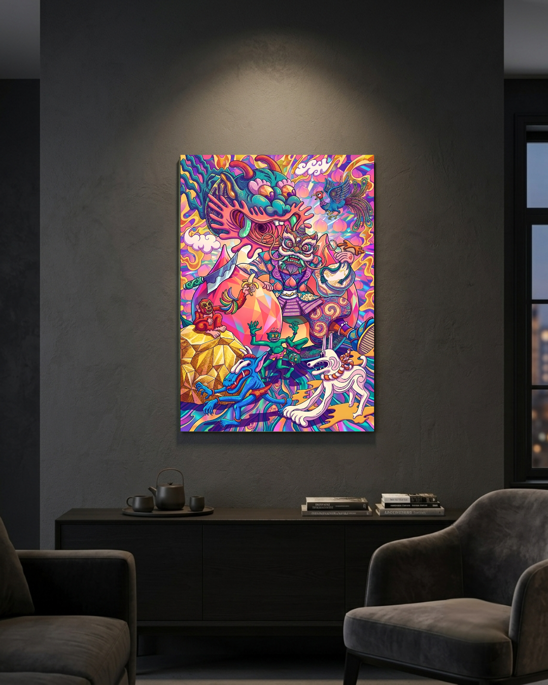 The Rainbow Banana metal Print Poster