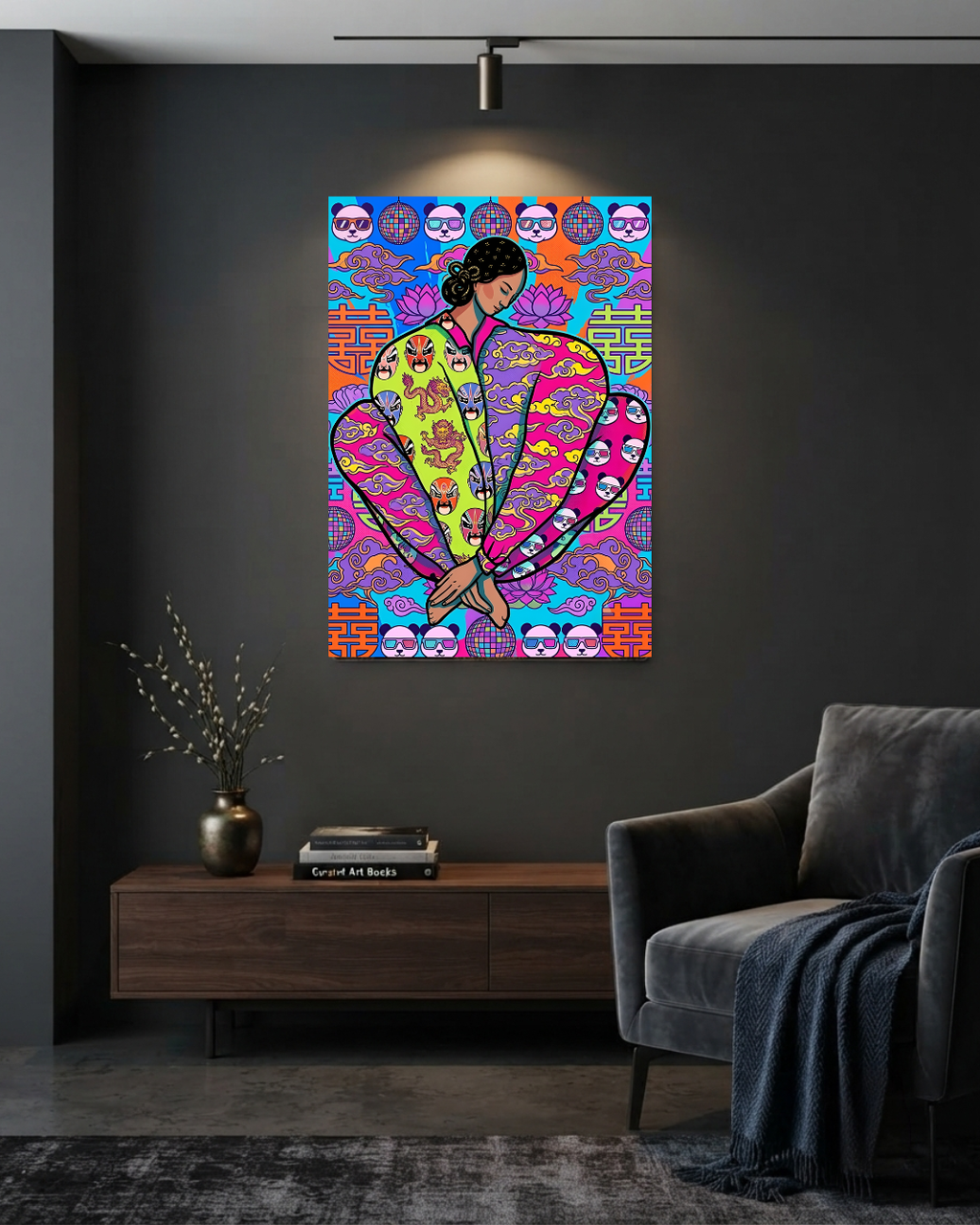 The Opera and the Panda Metal Print Poster