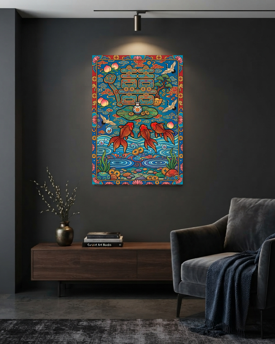 Double Happiness & The Golden Koi Metal Print Poster