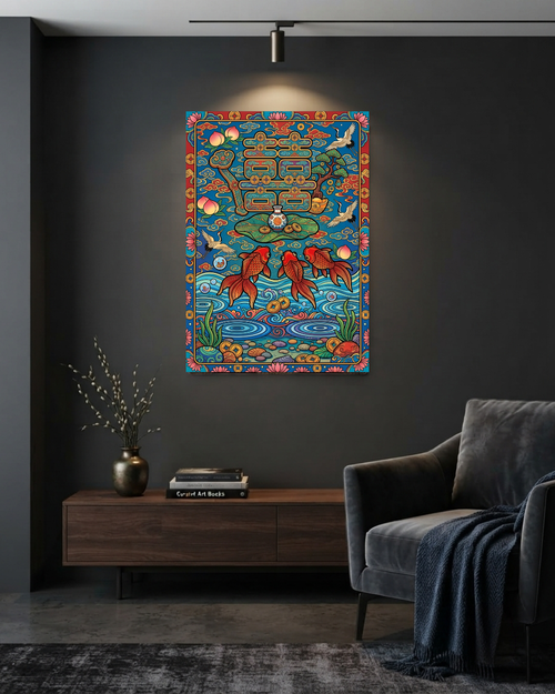 Double Happiness & The Golden Koi Metal Print Poster